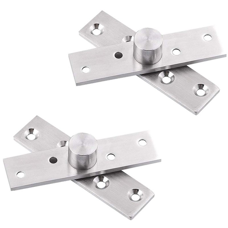 Tiberham 360 Degree Door Pivot Hinge, Tiberham 2Pcs Stainless Steel Rotation Hidden Door Centre Shaft Pivot Hinges, Heavy Duty Concealed Rotating Door Hinge with Fixing Screws (3 x 0.7 Inches) - Image 1